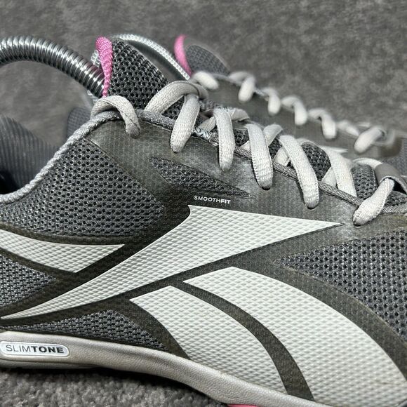 Reebok SlimTone J84822 Women’s Size 7.5 Gray Smooth Fit Training Shoes Used - Picture 2 of 13